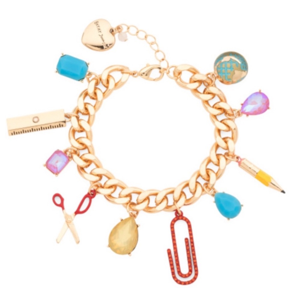 💙❤️ Betsey Johnson school charm statement bracelet
